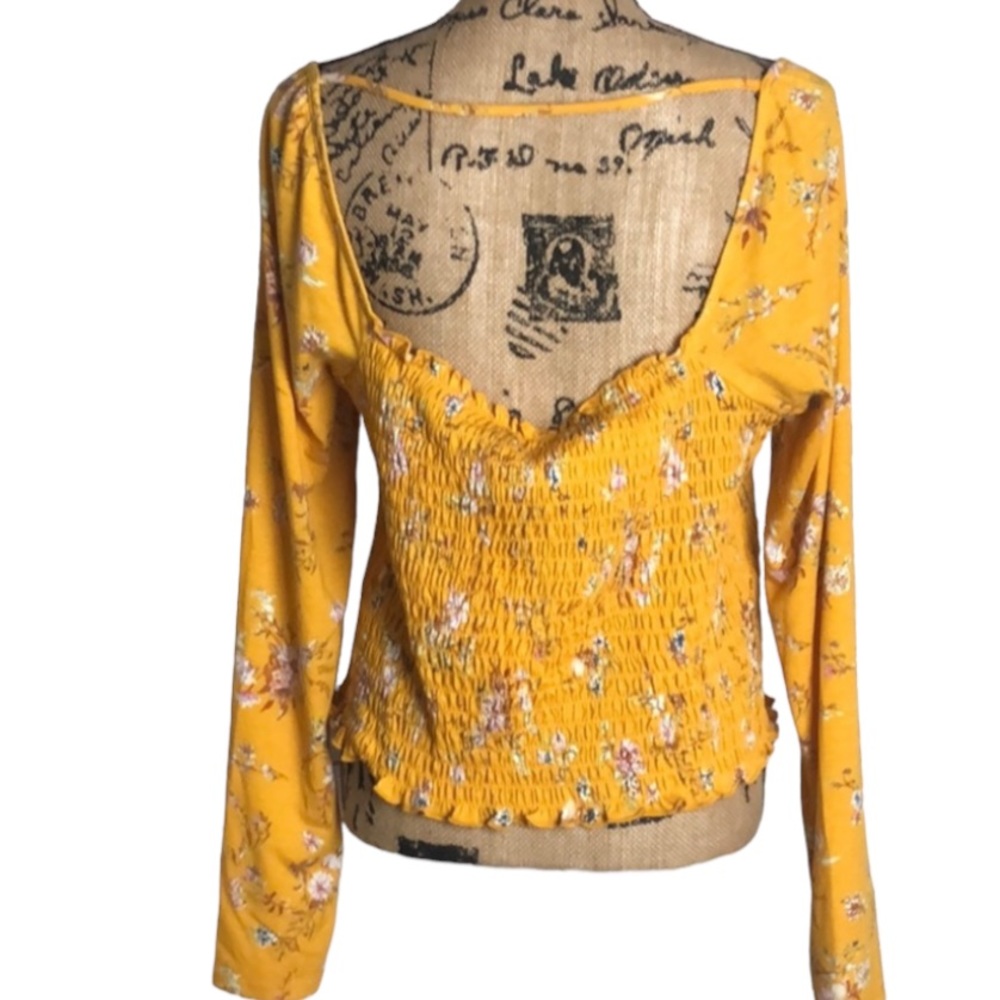 Love Fire size XXL yellow print off Shoulder NWT - Picture 4 of 8